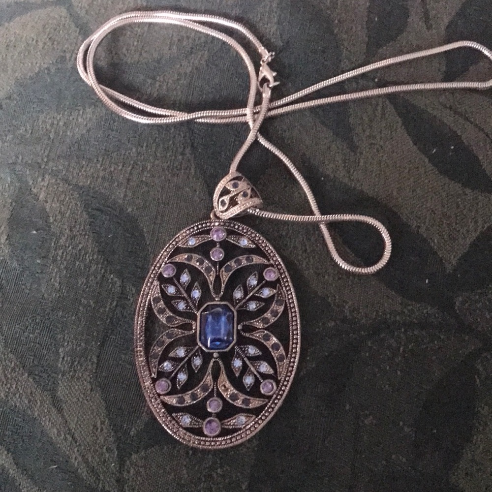 Blue stone long Necklace
